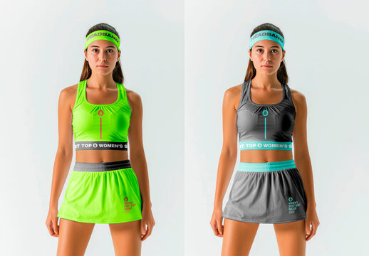  Woman in a Sport Top and Sport Skirt with Generative AI