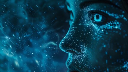 Obraz premium Technology, artificial intelligence, data, audio, graphics and other digital backgrounds