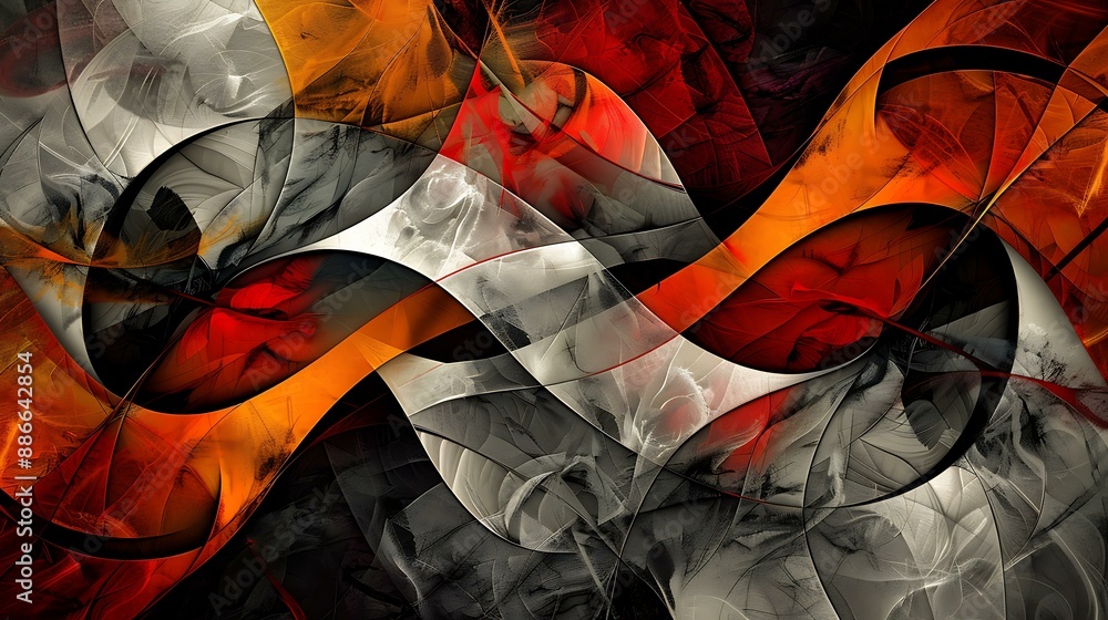Poster bold contrast of sharp lines and organic patterns intertwining in a modern and artistic abstract bac