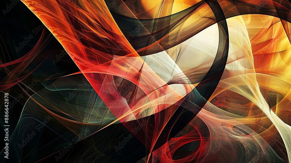 Poster bold contrast of sharp lines and organic patterns intertwining in a modern and artistic abstract bac