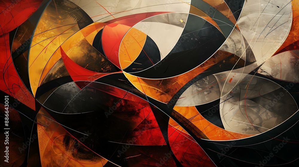 Poster bold contrast of sharp lines and organic patterns intertwining in a modern and artistic abstract bac