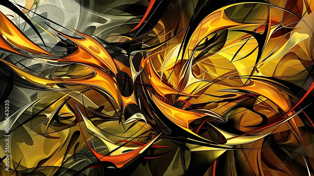 Poster bold contrast of sharp lines and organic patterns intertwining in a modern and artistic abstract bac