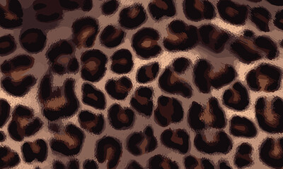 Leopard Skin Texture Pattern Vector. Seamless Animal Wildlife Skin Pattern. Leopard Fur Camouflage Background.
