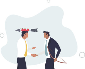 Trusted partner, believe and confidence in strong business relation, collaboration or trust alliance concept.flat design.illustration with people.