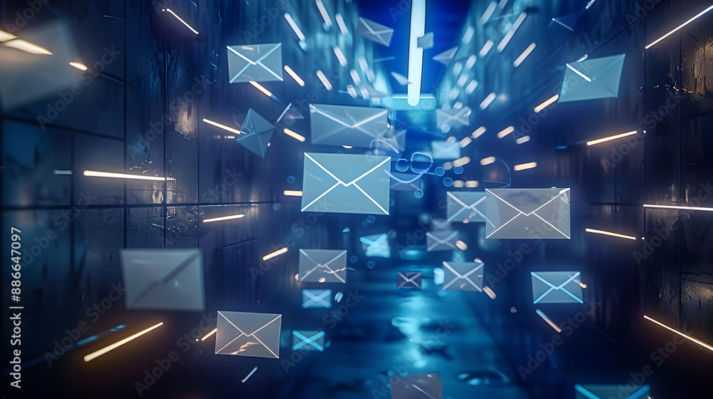 Poster unknown emails screenshots or visual representations of email inboxes flooded with unknown or suspic