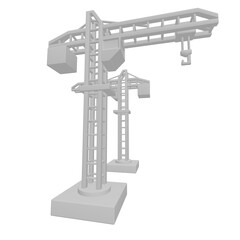 Construction crane tower. Building concept
