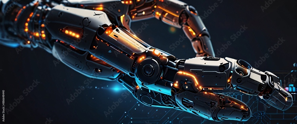 Poster artificial intelligence futuristic innovation robot connection intelligence learning science cyber f
