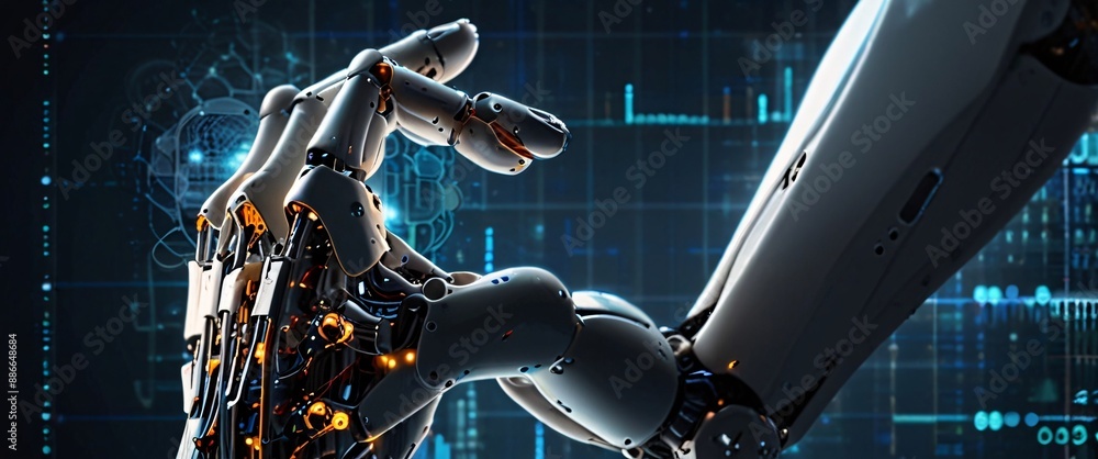 Poster artificial intelligence futuristic innovation robot connection intelligence learning science cyber f