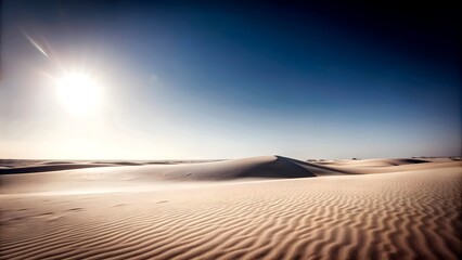 Naklejka premium Whispers of the Desert: A Study in Sand and Light Generative AI Machine-created
