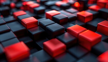 Obraz premium red cubes on white background