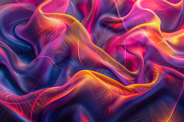 Obraz premium Beautiful texture surface neon wave, design natural abstract background