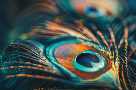 Generative ai on theme of beautiful texture bird feather for design natural abstract background