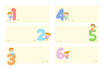 子供と数字のフレーム