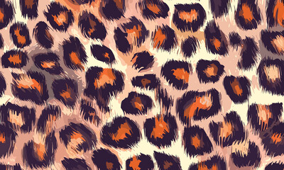 Leopard Skin Texture Pattern Vector. Seamless Animal Wildlife Skin Pattern. Leopard Fur Camouflage Background.