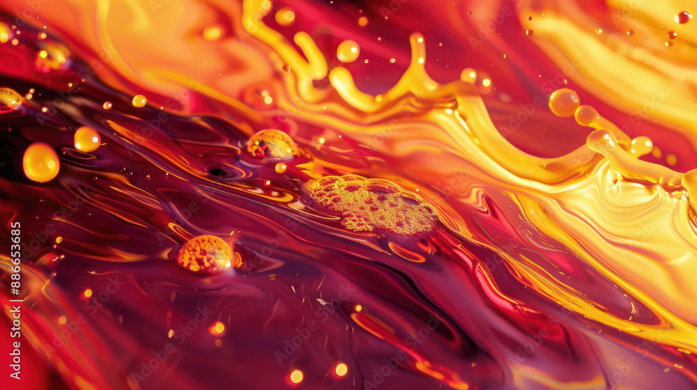 Poster Dynamic Liquid Wax Splash Creating Abstract Patterns on Studio Backdrop