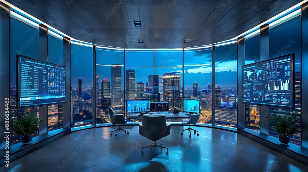 Poster efficient executive office with real time data and communication tools