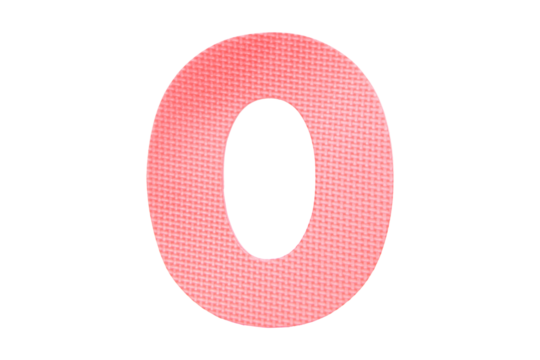 Jigsaw foam plastic pink English uppercase "O" alphabet isolated on cut out PNG or transparent background. Character. Colorful foam alphabet puzzle pieces used in learning education for children.