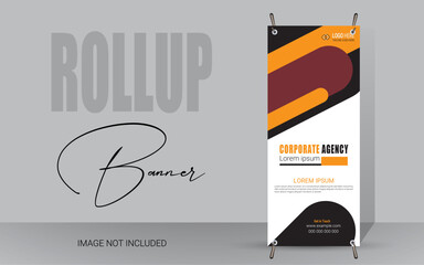 
Business Agency Roll-Up Design. Product sale poster. Banner Template. Company presentation and brochure. 