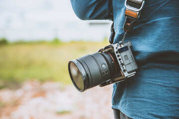 Modern full frame digital camera compact small size, light weight, easy to carry, agile, high performance with advance focus technology.