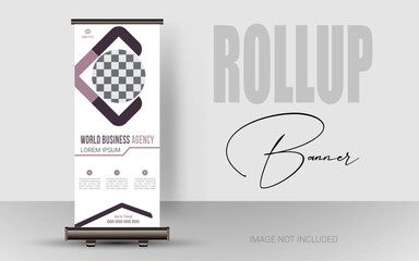 Minimal Business Agency Roll-Up. Product sale poster. Banner Template. Presentation and brochure. Corporate, real estate, creative, marketing, and advertising posters.