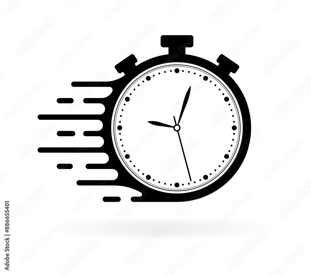 Poster timer icon. silhouette style. vector icon.