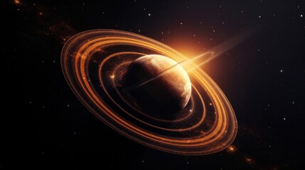 A gas giant planet with a ring system of millions of tiny particles