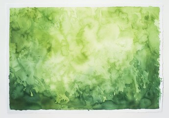 Watercolor background of grass green. Hand drawn watercolour texture with aquarelles stains. Spring, nature, eco, vegan, St. Patrick's Day background.