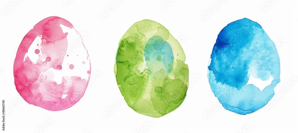 Aufkleber watercolor circles with uneven grunge and a multicolored background with drops around them