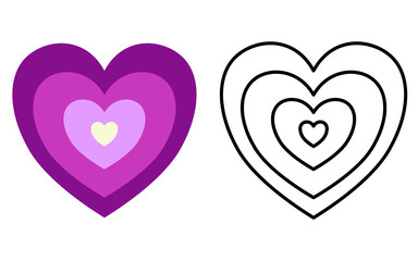 Graphic Design with Purple and Pink Heart Shapes on Transparent Background