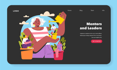 Empowering Older Women. Flat Vector Illustration