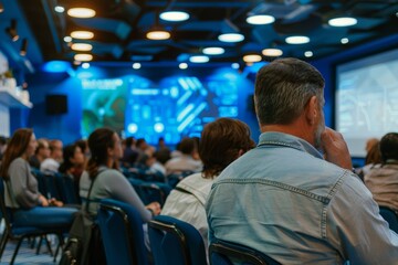 Fototapeta premium Educational Seminar on Property Exchange with Expert Speaker and Modern AV Equipment