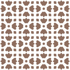 Mosaik seamless pattern. Modern outline shape geometric flowers pattern. Floral tile design element.