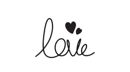 Continuous line drawing word Love. Calligraphy letter text love word wedding background. Vector illustration love concept.