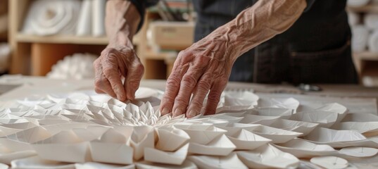 Artisan Crafting Intricate Handmade Paper Designs - Creativity and Tradition in Handicrafts