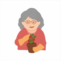 Grandparents Cartoon Style Illustration