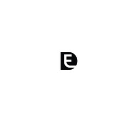 Modern Letter ED or DE negative space logo design with eps 10. 