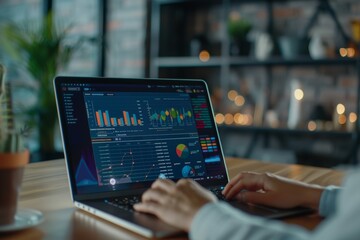 Employee Participating in Virtual Diversity Session with Interactive Real-Time Data on Laptop Screen