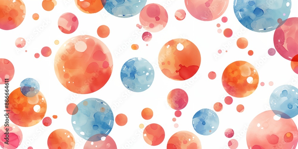 Poster a colorful background with many small circles of different colors. the circles are all different siz