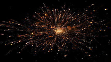 Obraz premium A fireworks display in the night sky with a lot of bright sparks