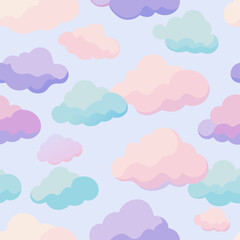 Obraz premium The design has vibrant clouds on a serene blue backdrop