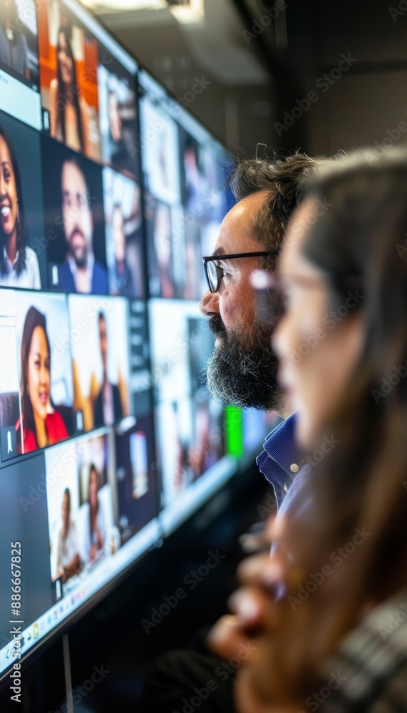 Poster virtual leadership development program with interactive participant elements on instructor screen