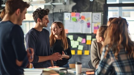 Collaborative Workspace Discussing Logistics and Planning for a Cultural Exchange Program