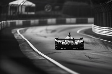 Fototapeta premium A race car is driving on a track