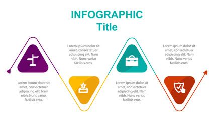 Infographic Template: Connected Rounded Triangles Leading Sequentially