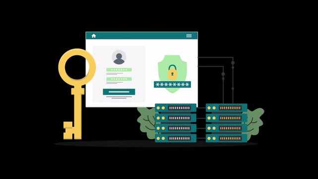 Secure Data Server Concept Animation Video - Transparent