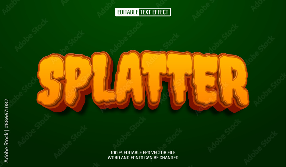 Poster editable 3d text style effect - halloween text effect template