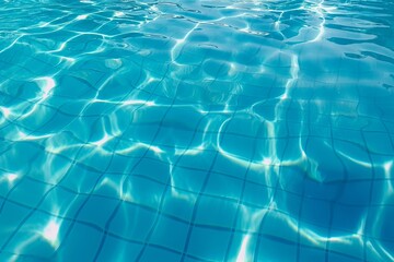 Obraz premium The water is calm and clear, with a few ripples on the surface. The blue color of the water is soothing and relaxing