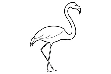 Elegant single line art of a flamingo bird, perfect for minimalist decor and digital prints.