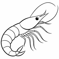 A 3D illustration of a shiny, orange shrimp with detailed segments and antennae. The shrimp is depicted in a playful and slightly exaggerated style, highlighting its unique features
