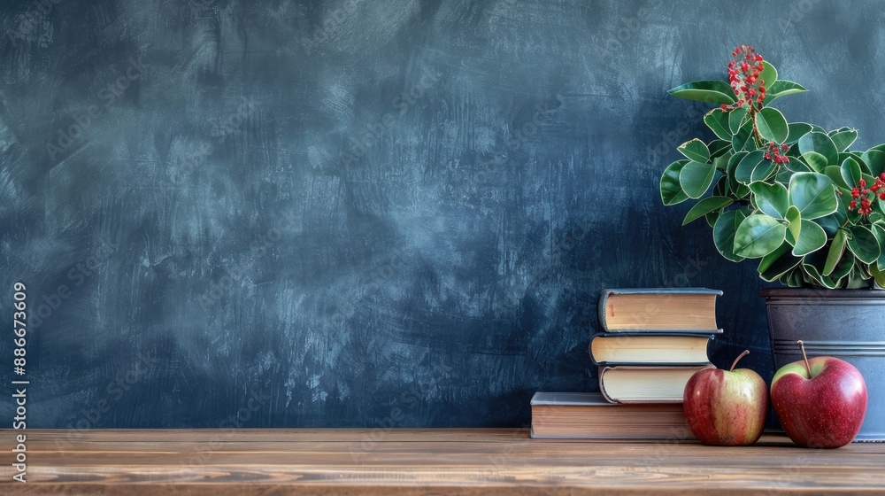 Aufkleber book on a banner background symbolizing education and knowledge with space for text high quality ima